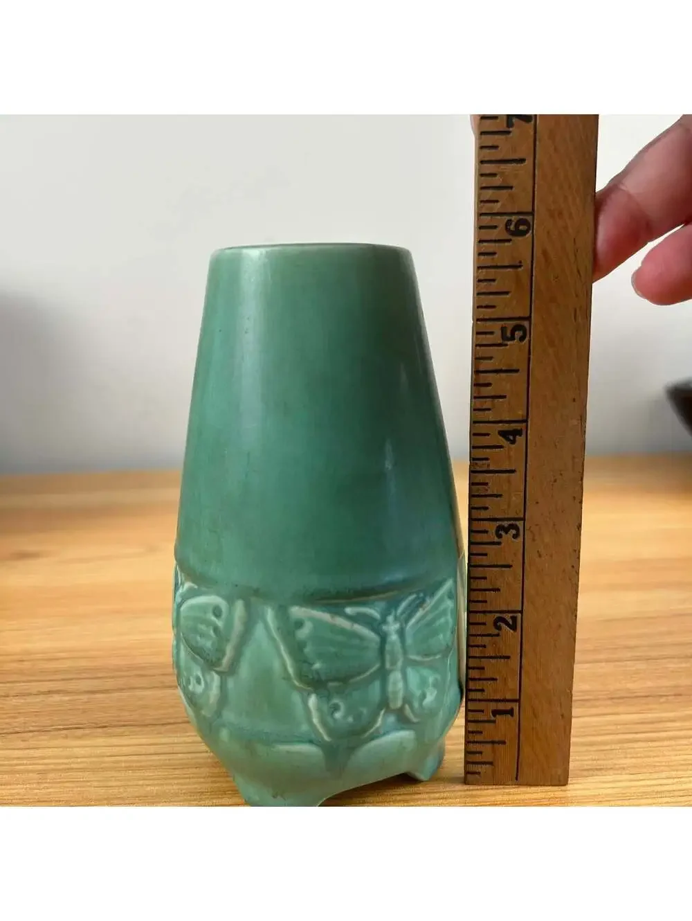Rookwood 1940 Vintage Arts And Crafts Pottery Green Butterfly Ceramic Vase 2072